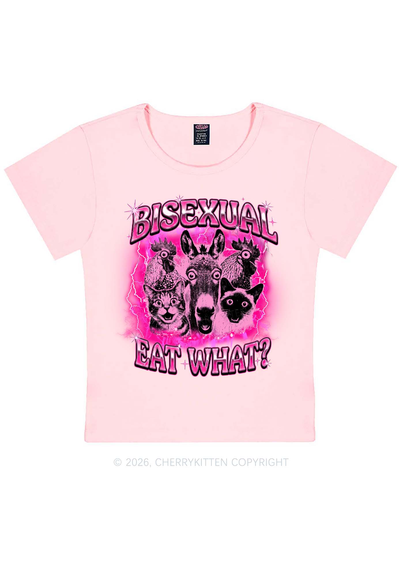 Bisexual Eat What Pride Y2K Baby Tee Cherrykitten