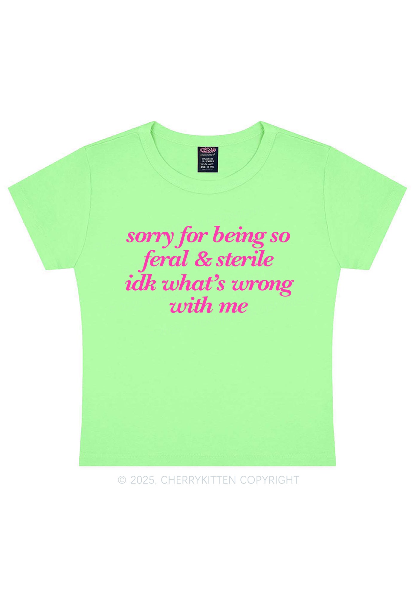 Being Feral Sterile Y2K Baby Tee Cherrykitten