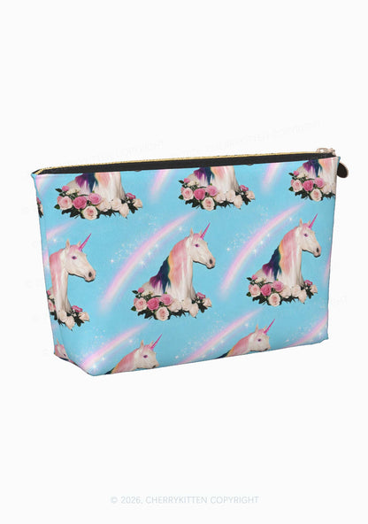 Blue Unicorn Y2K Makeup Bag Cherrykitten