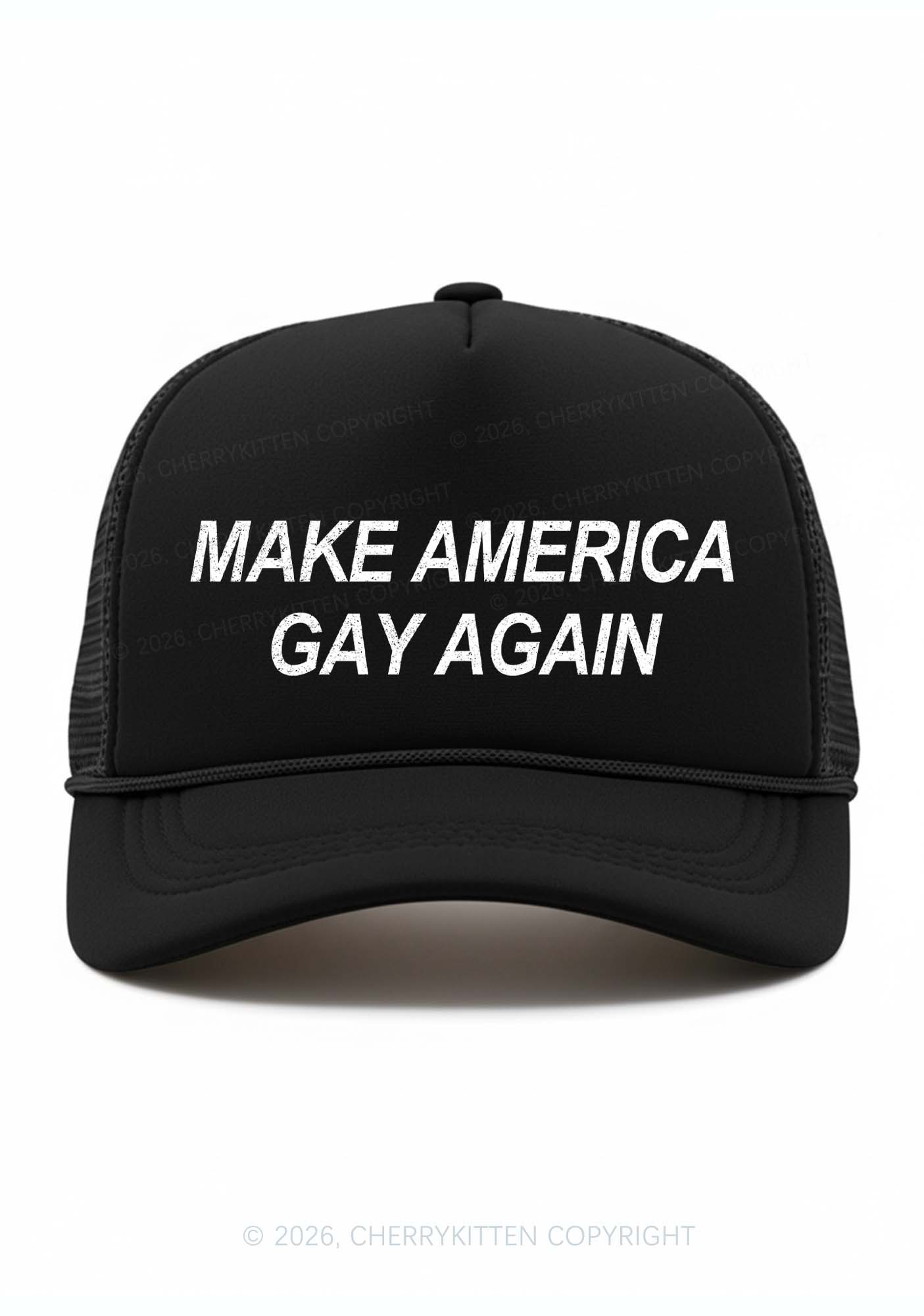 Make America Gay Again Pride Y2K Trucker Hat Cherrykitten