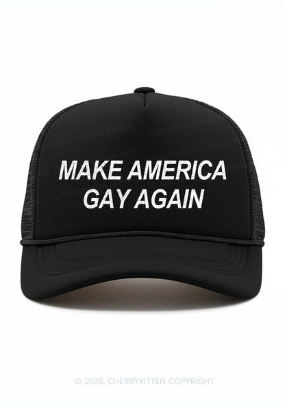 Make America Gay Again Pride Y2K Trucker Hat Cherrykitten