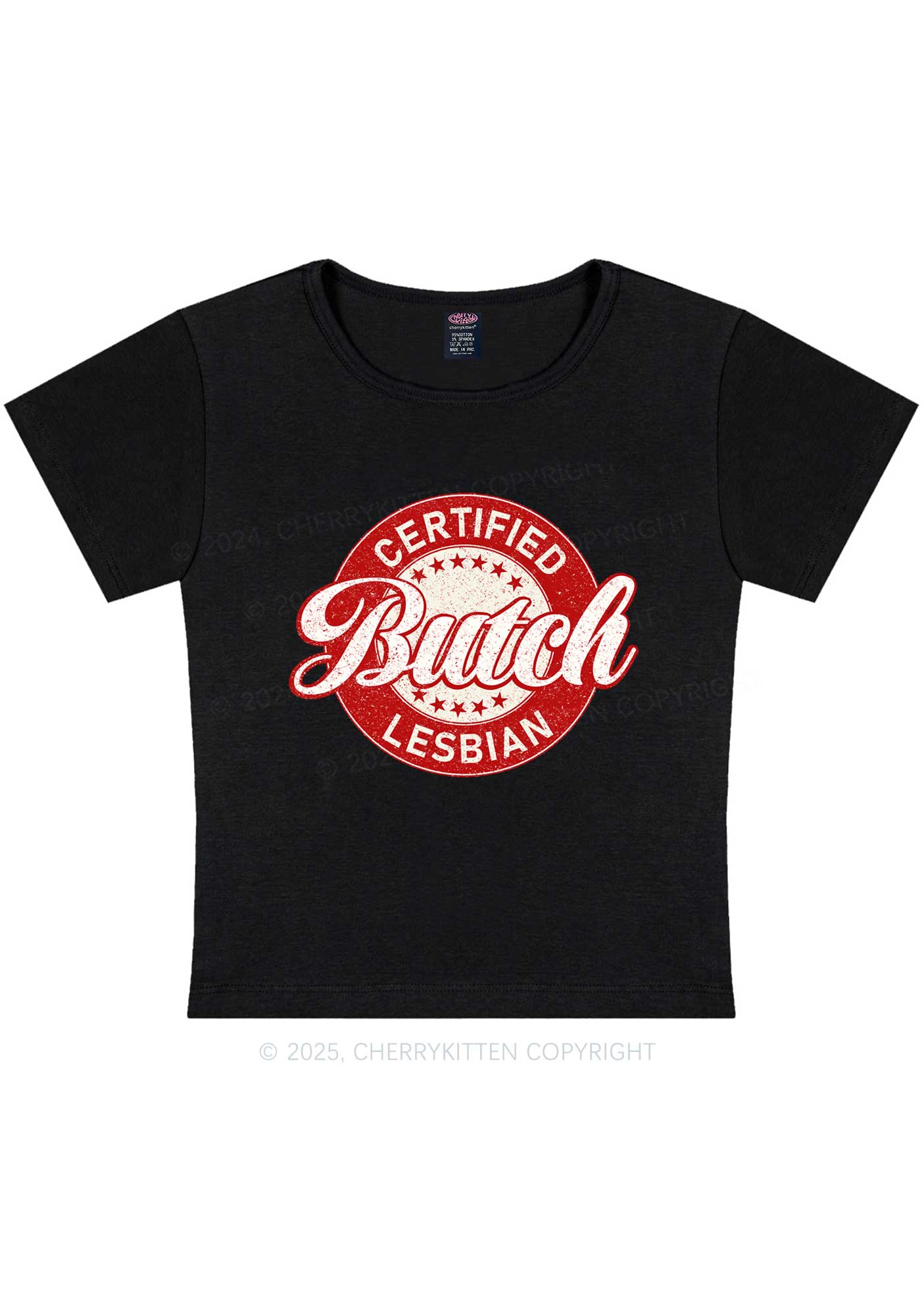 Certified Butch Lesbian Y2K Baby Tee Cherrykitten