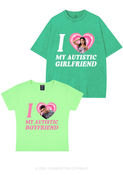 Custom My Autistic BF GF Y2K Valentine's Day Couple Shirt Cherrykitten