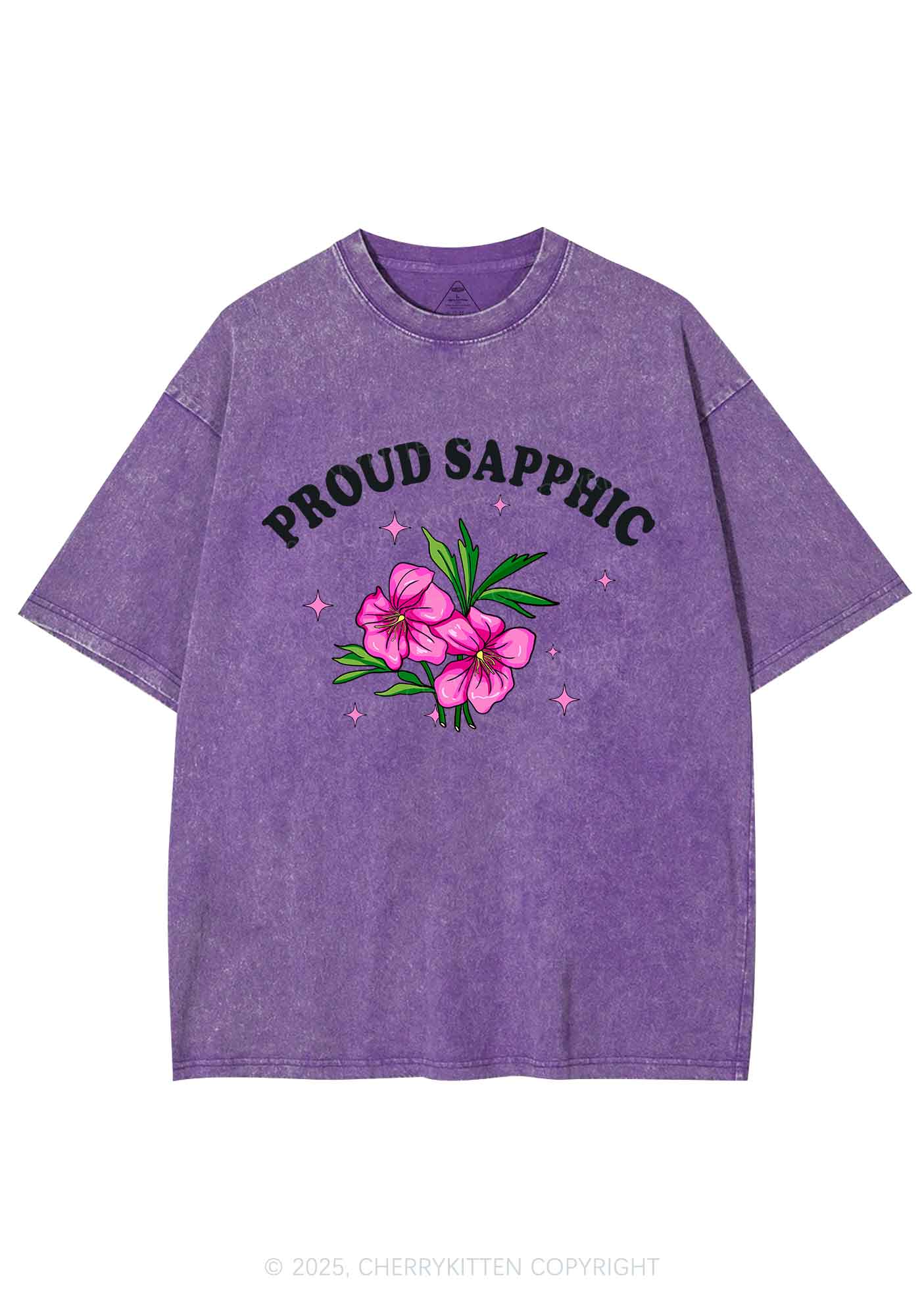 Proud Sapphic Y2K Shirts Washed Tee Cherrykitten
