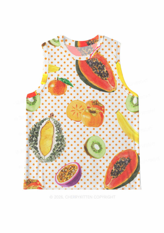 Fruity Dots Pride Y2K Mesh Muscle Tank Cherrykitten