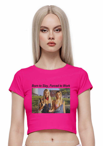 Born To Slay Y2K Baby Tee Cherrykitten