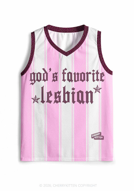 Gods Favorite Lesbian Pride Y2K Sport Jersey Tank Cherrykitten