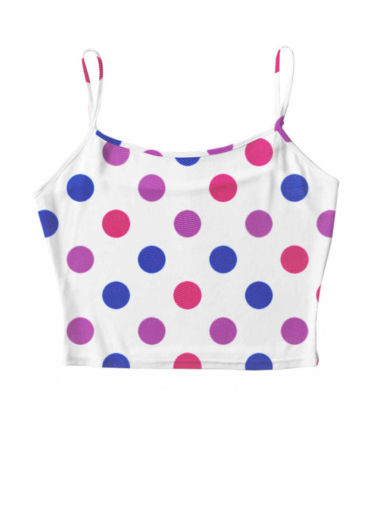 Bisexual Dots On White Pride Y2K Mesh Cami Tank Cherrykitten