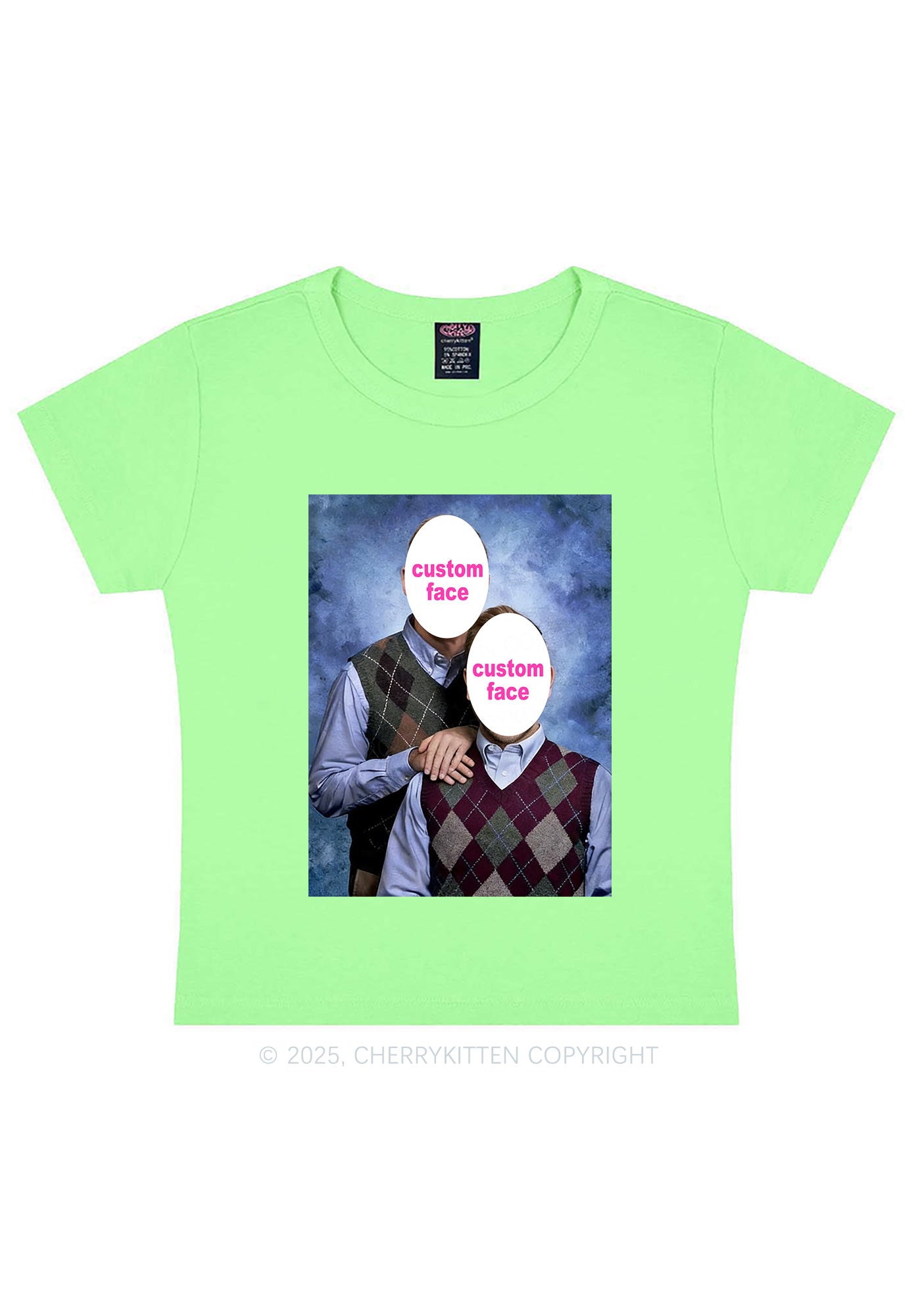 Custom Step Brothers Portrait Y2K Baby Tee Cherrykitten