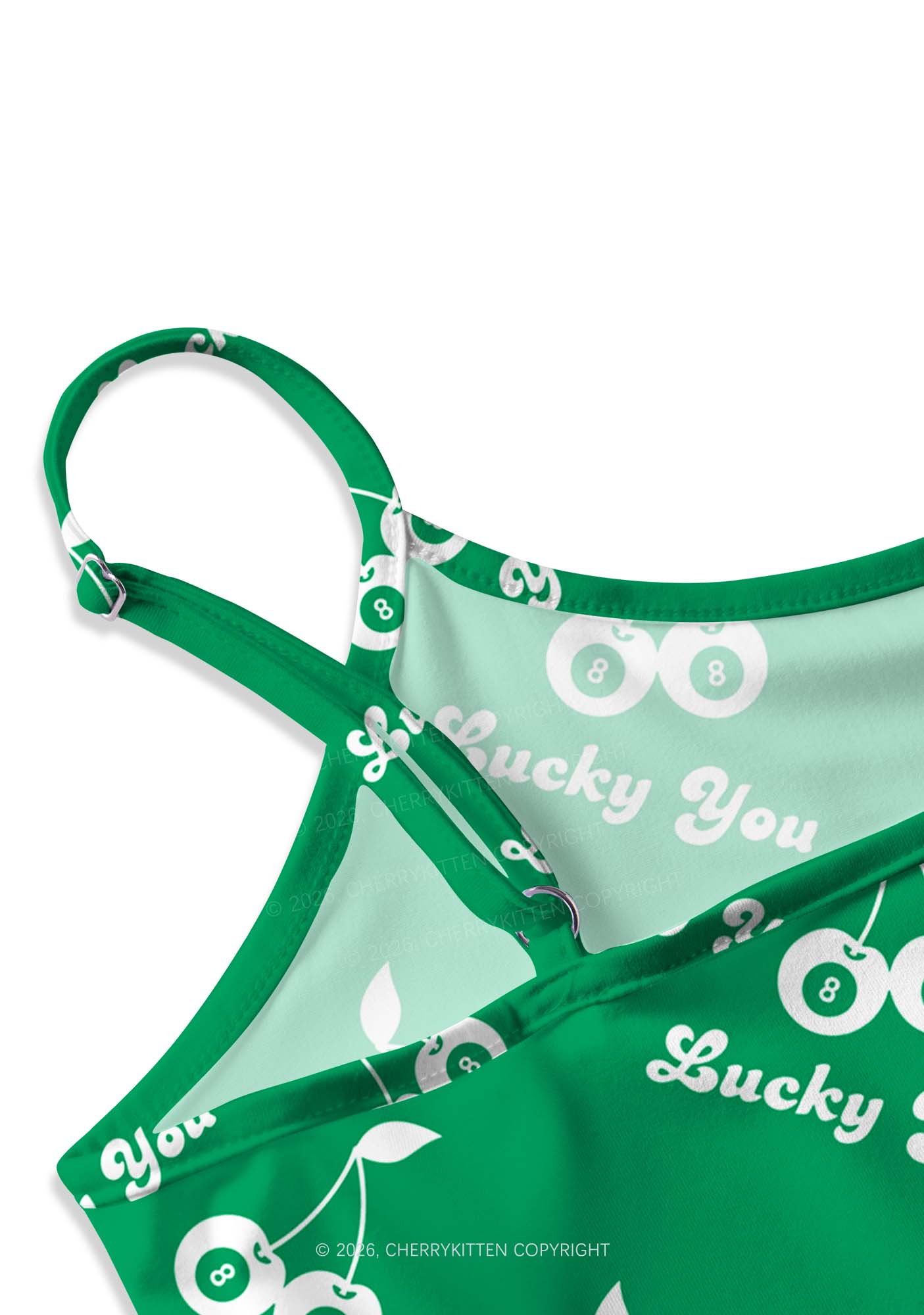 Lucky You Cherry St Patricks Y2K Print Slip Dress Cherrykitten