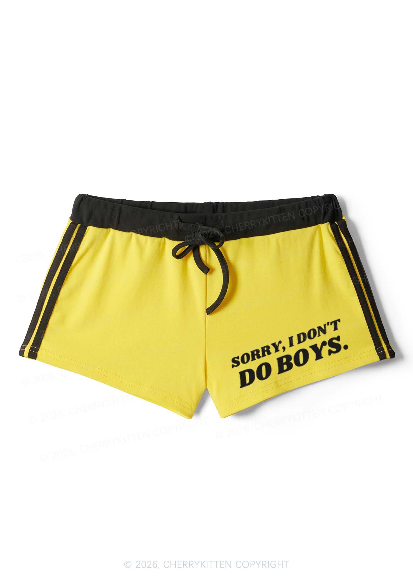 Sorry I Dont Do Boys Pride Y2K Drawstring Mini Shorts Cherrykitten
