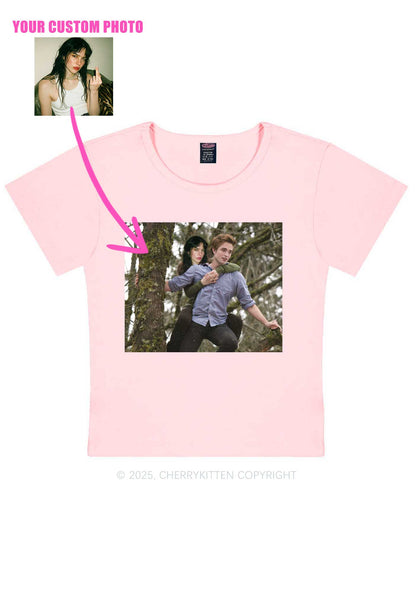 Custom Face Y2K Baby Tee Cherrykitten