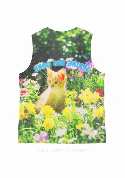 Spring Has Gone Y2K Mesh Muscle Tank Cherrykitten