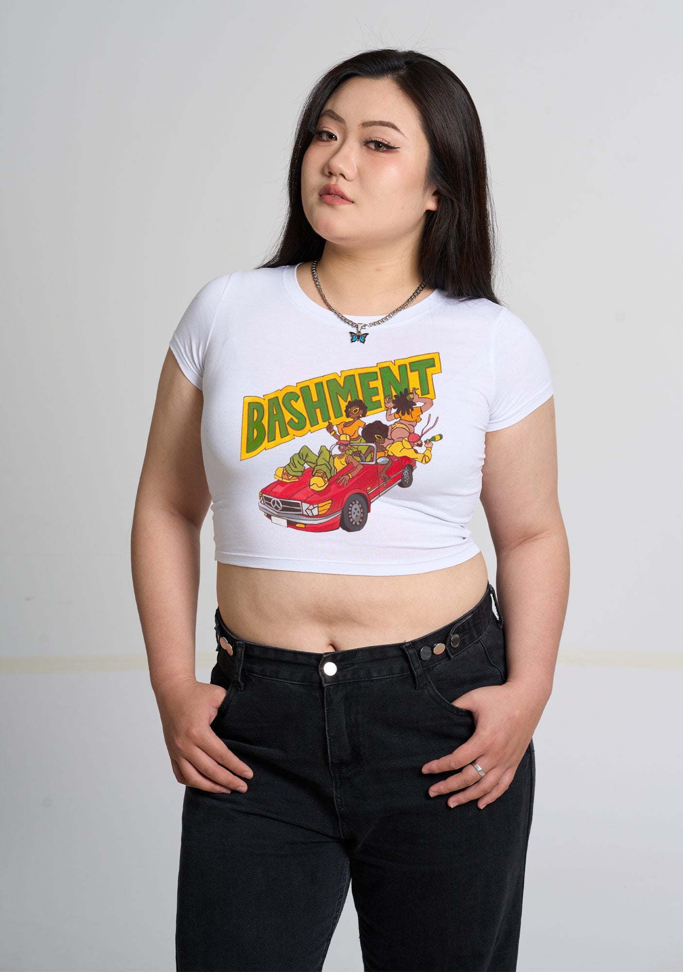 Curvy Bashment Red Car Baby Tee