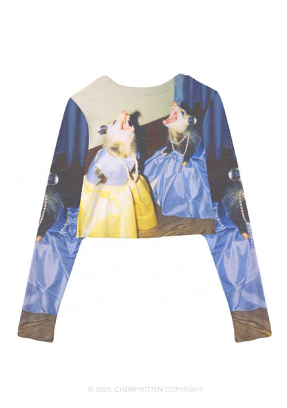 Princess Rats Y2K Mesh Long Sleeve Crop Top Cherrykitten