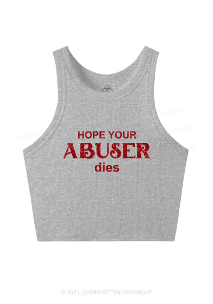 Glitter Abuser Dies Y2K Crop Tank Top Cherrykitten