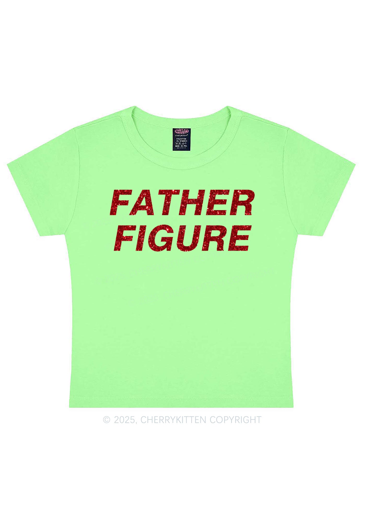 Glitter Father Figure Y2K Baby Tee Cherrykitten