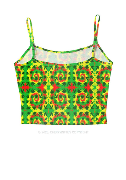 Trippy Leaves Y2K Mesh Cami Tank Cherrykitten