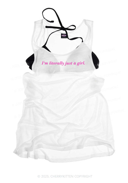 Literally Just A Girl Y2K Sheer Boyfriend Tank Cherrykitten