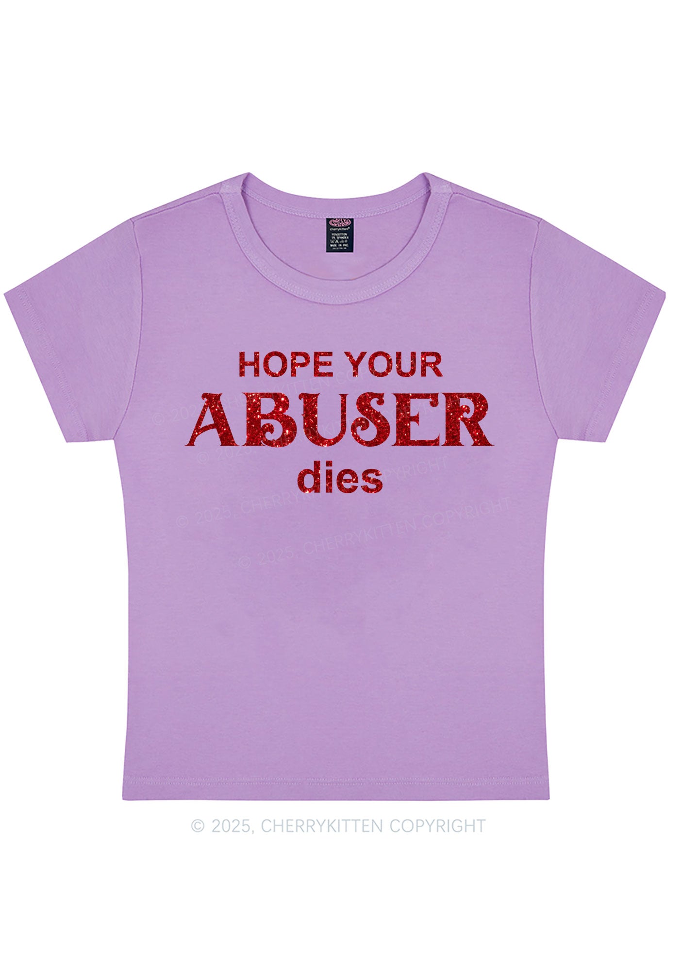 Glitter Abuser Dies Y2K Baby Tee Cherrykitten
