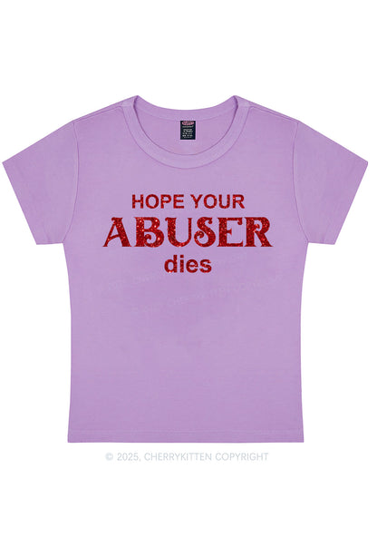 Glitter Abuser Dies Y2K Baby Tee Cherrykitten