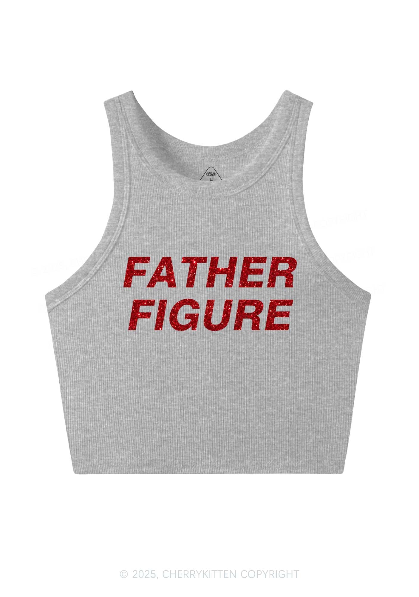 Glitter Father Figure Y2K Crop Tank Top Cherrykitten