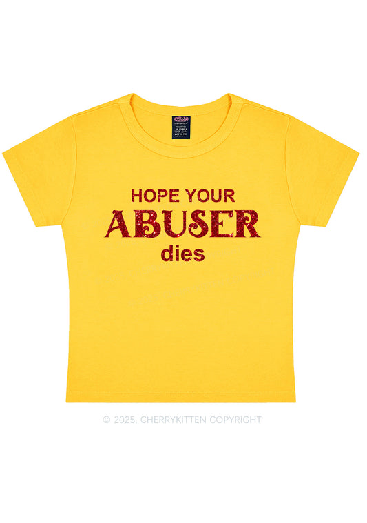 Glitter Abuser Dies Y2K Baby Tee Cherrykitten