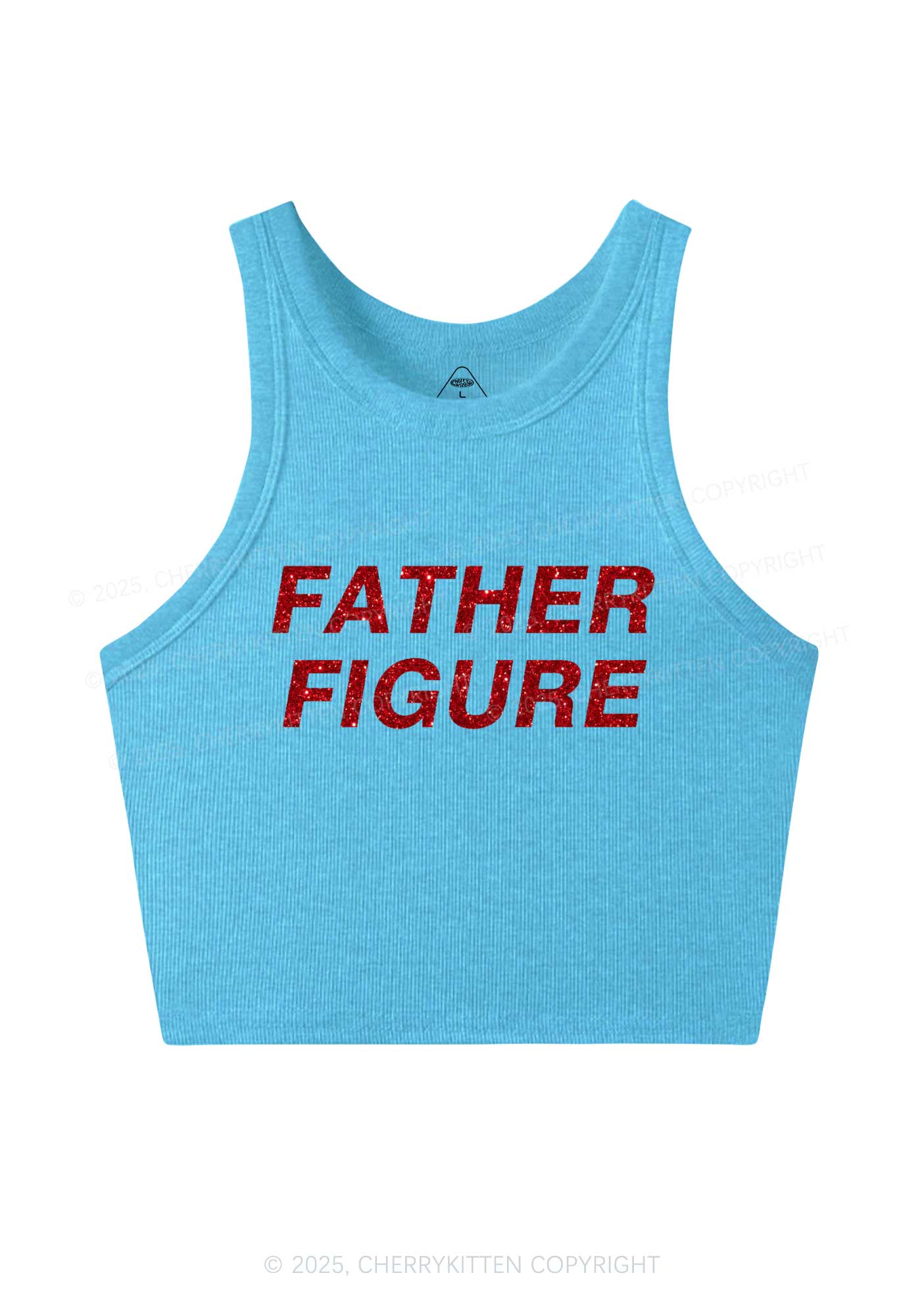 Glitter Father Figure Y2K Crop Tank Top Cherrykitten