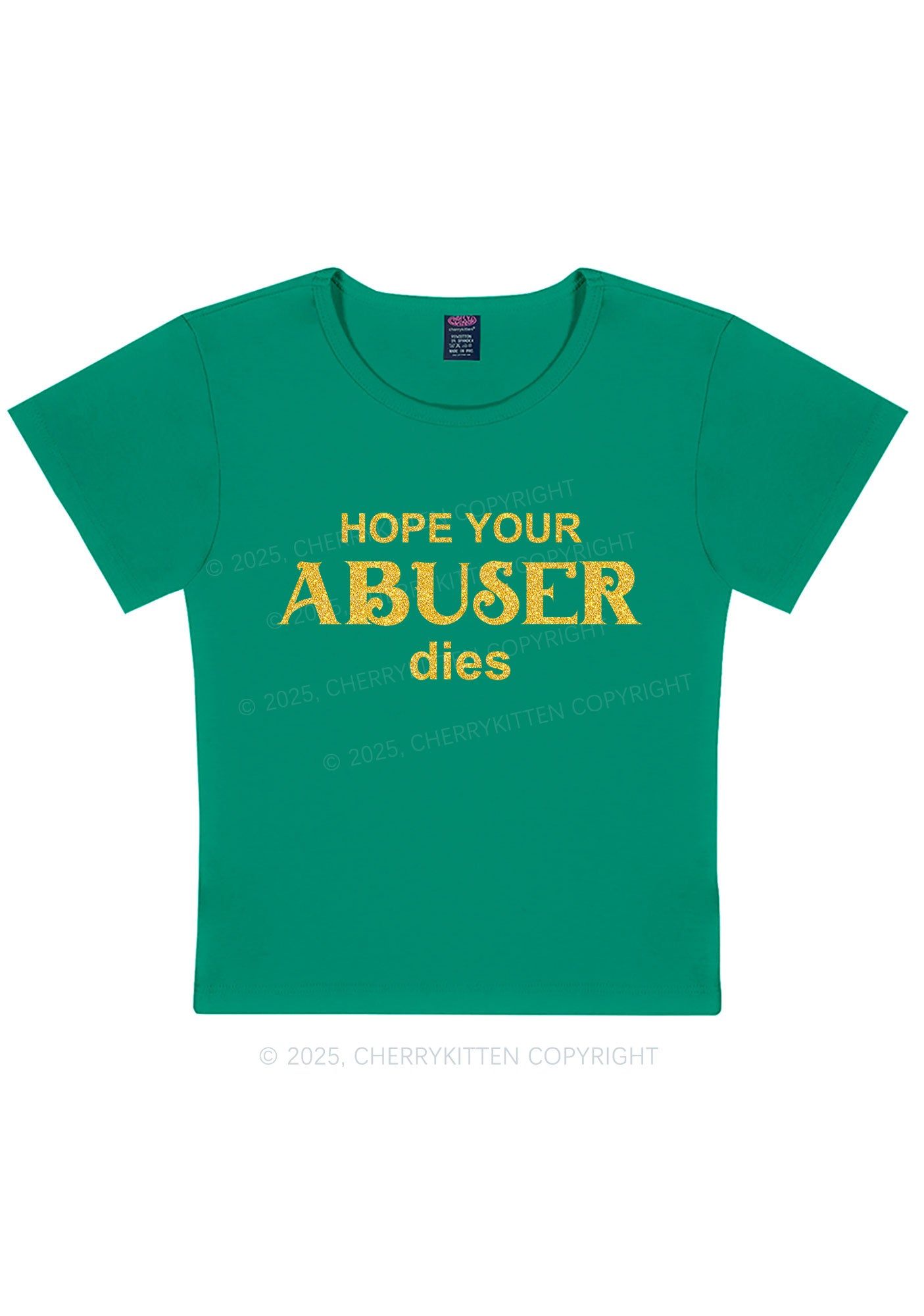 Glitter Abuser Dies Y2K Baby Tee Cherrykitten
