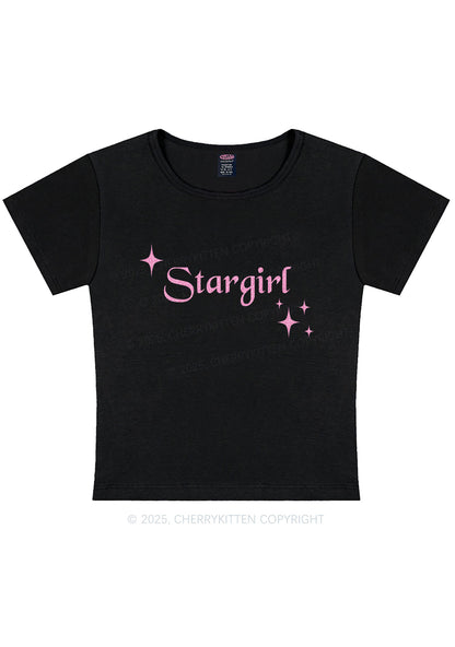 Glitter Red Stargirl Y2K Baby Tee Cherrykitten