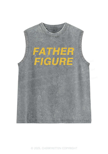 Glitter Father Figure Y2K Washed Muscle Tank Cherrykitten