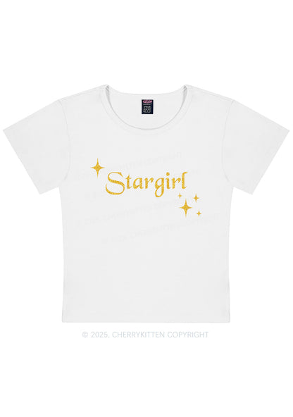 Glitter Red Stargirl Y2K Baby Tee Cherrykitten
