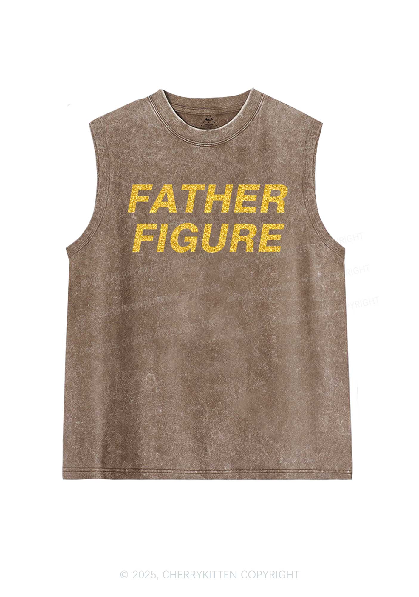Glitter Father Figure Y2K Washed Muscle Tank Cherrykitten