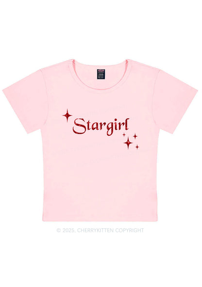 Glitter Red Stargirl Y2K Baby Tee Cherrykitten