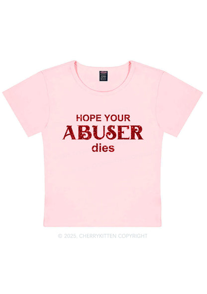 Glitter Abuser Dies Y2K Baby Tee Cherrykitten