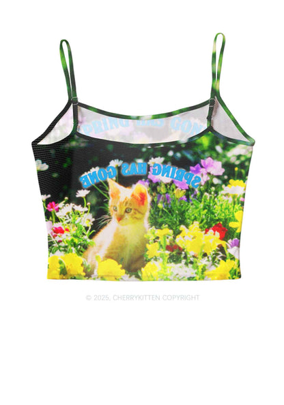 Spring Has Gone Y2K Mesh Cami Tank Cherrykitten