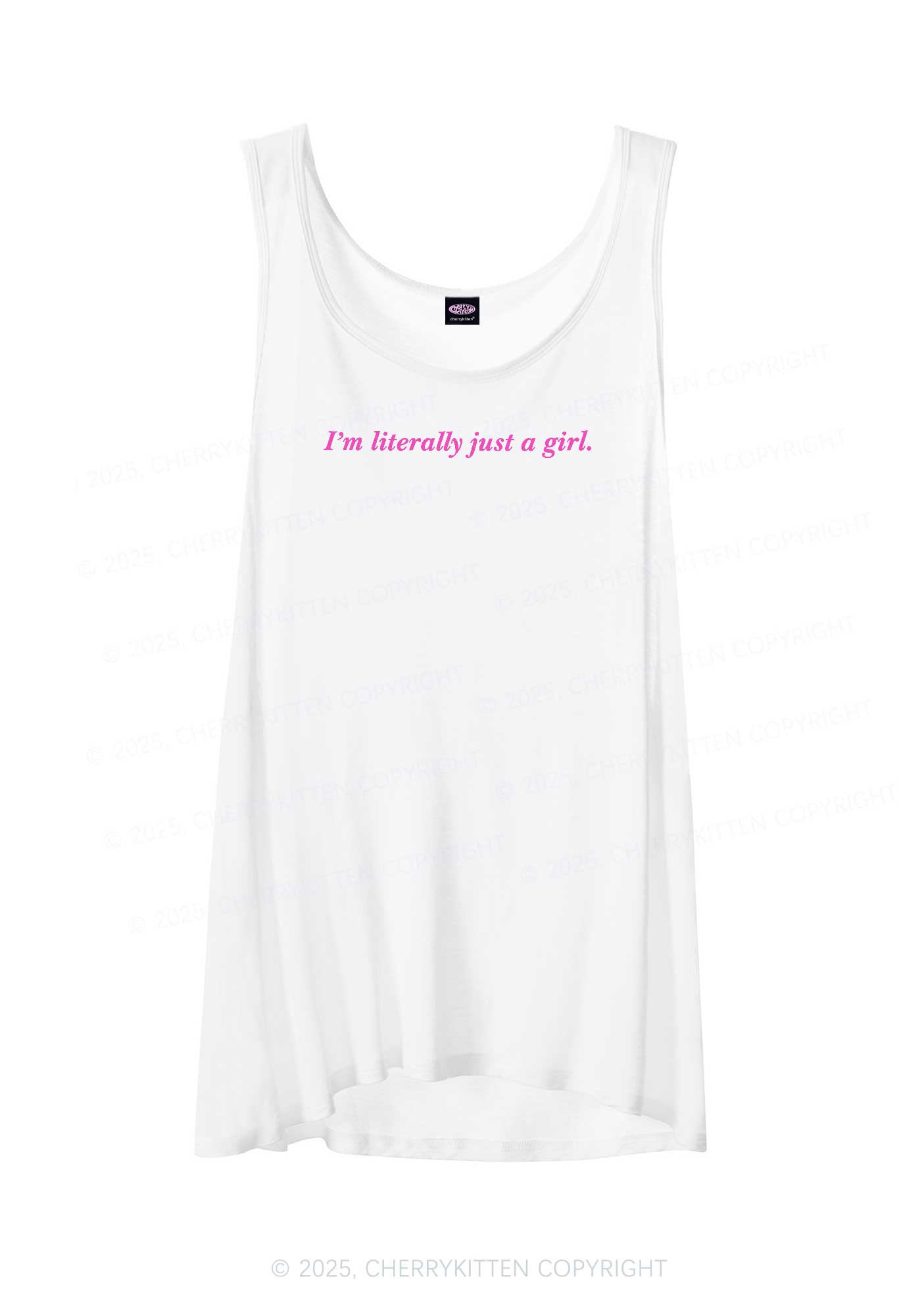 Literally Just A Girl Y2K Sheer Boyfriend Tank Cherrykitten