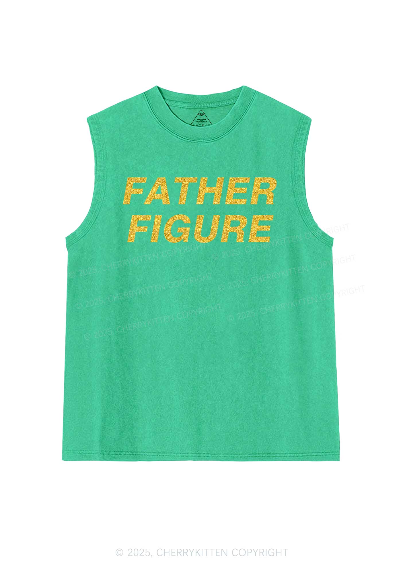Glitter Father Figure Y2K Washed Muscle Tank Cherrykitten
