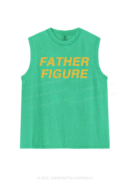 Glitter Father Figure Y2K Washed Muscle Tank Cherrykitten