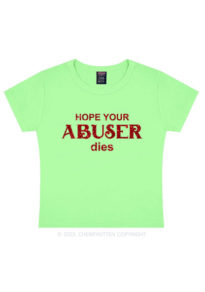 Glitter Abuser Dies Y2K Baby Tee Cherrykitten