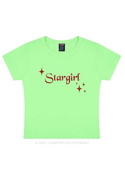 Glitter Red Stargirl Y2K Baby Tee Cherrykitten