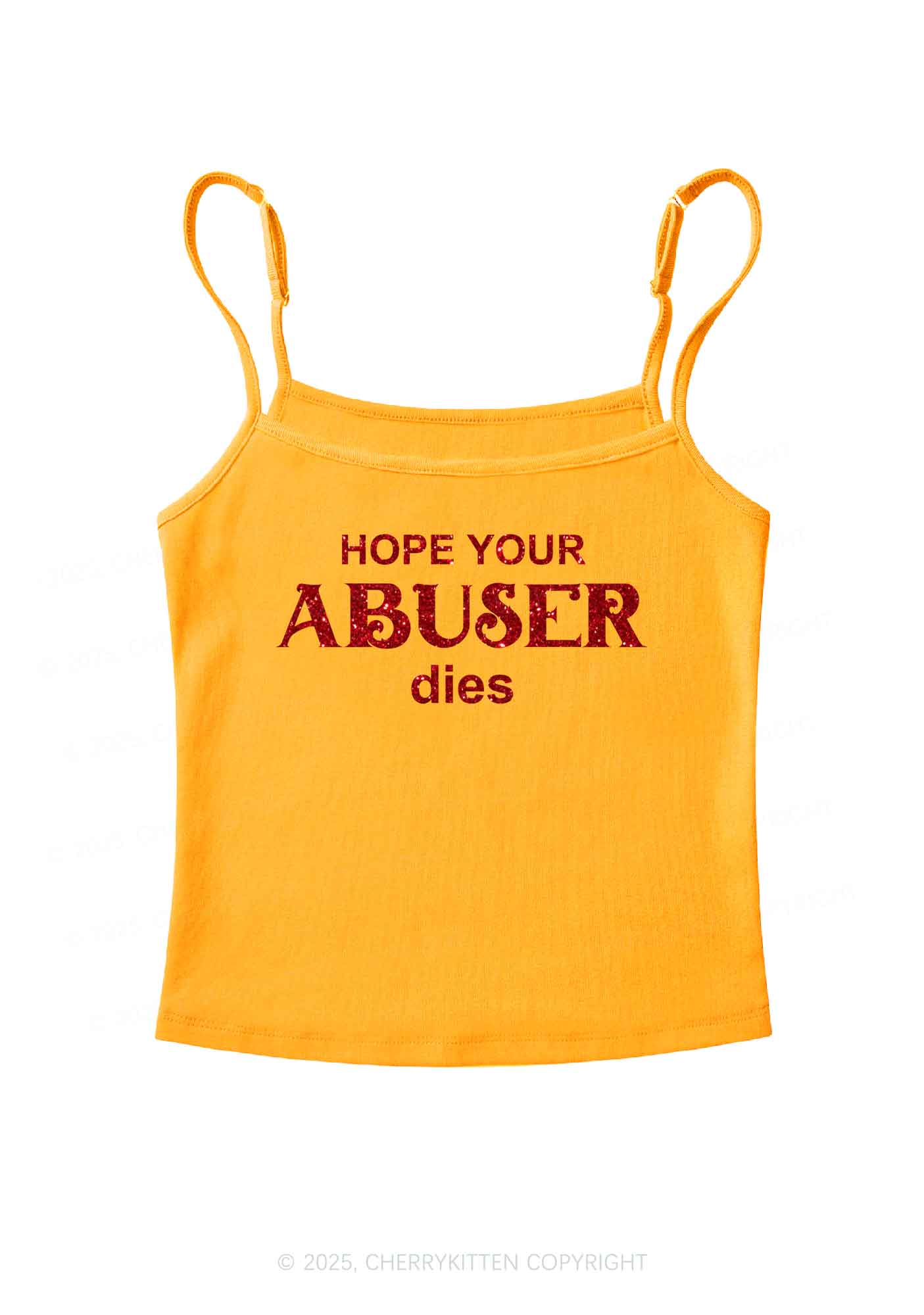 Glitter Abuser Dies Y2K Spaghetti Strap Cami Cherrykitten