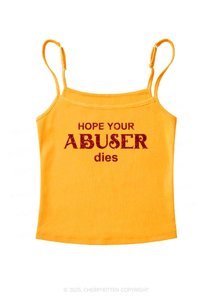 Glitter Abuser Dies Y2K Spaghetti Strap Cami Cherrykitten