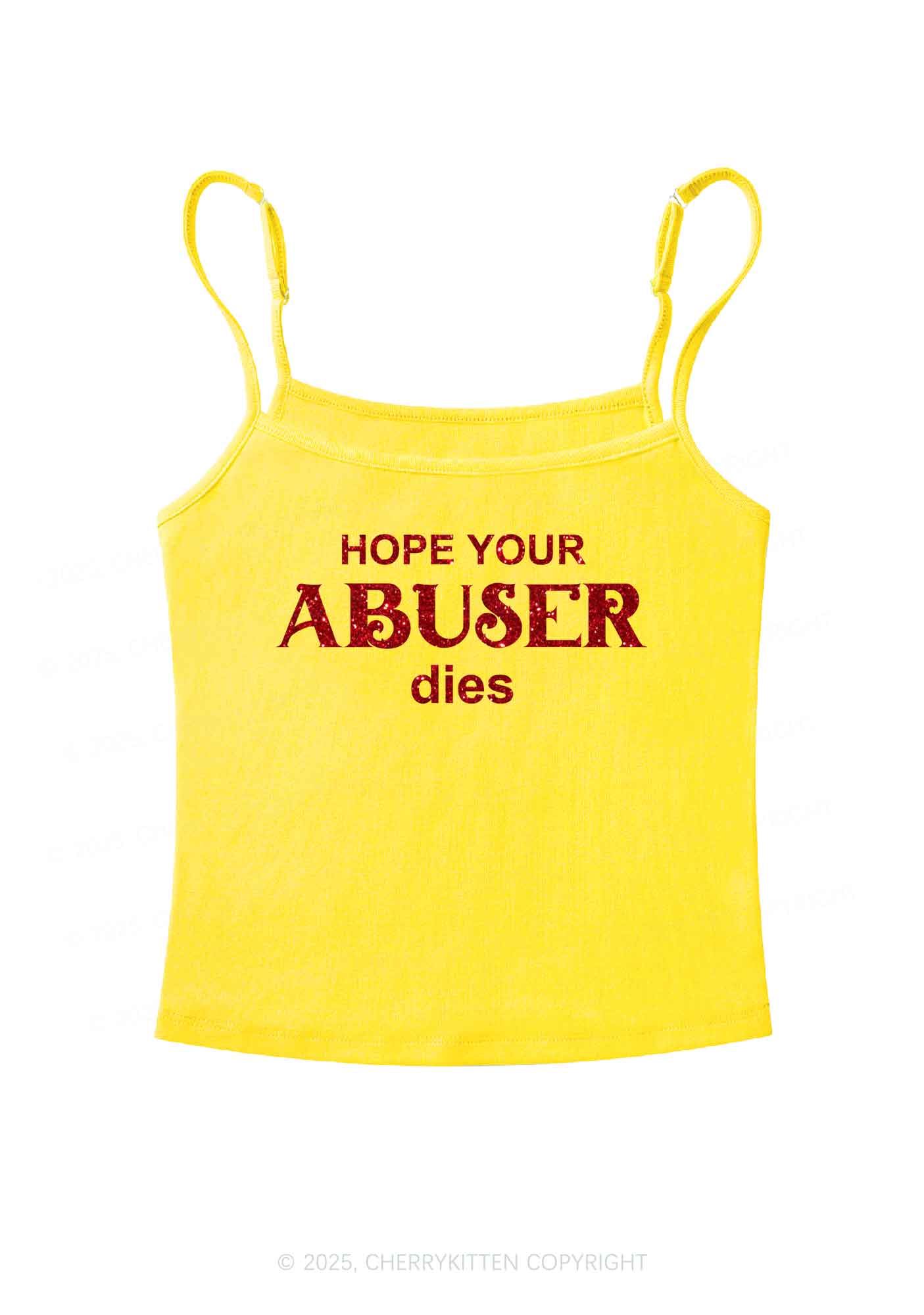 Glitter Abuser Dies Y2K Spaghetti Strap Cami Cherrykitten