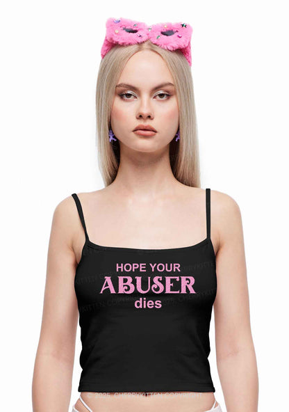 Glitter Abuser Dies Y2K Spaghetti Strap Cami Cherrykitten