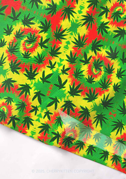 Trippy Leaves Y2K Mesh Cami Tank Cherrykitten