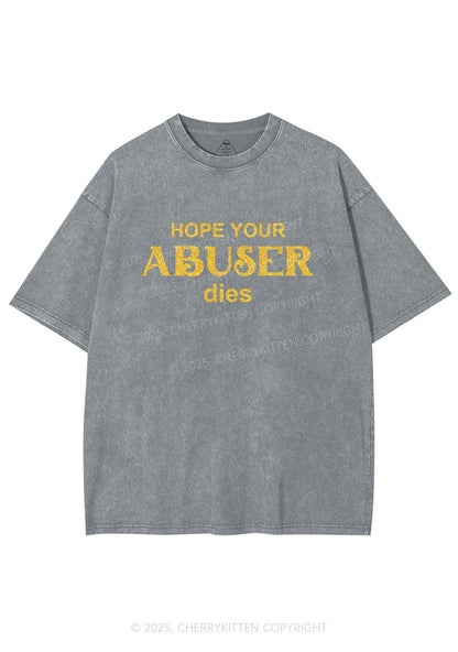 Glitter Abuser Dies Y2K Shirts Washed Tee Cherrykitten