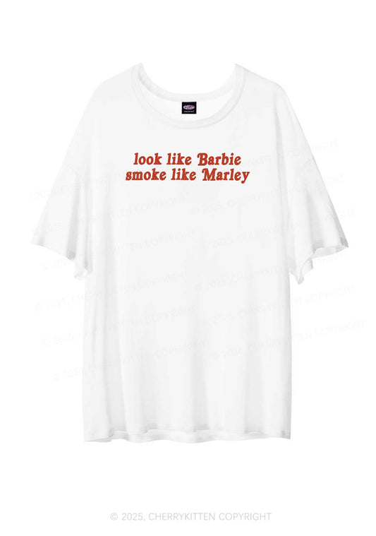 Smoke Like Marley Y2K Sheer Boyfriend Tee Cherrykitten