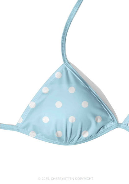 Sky Blue Dots Y2K Print Bikini Set Cherrykitten
