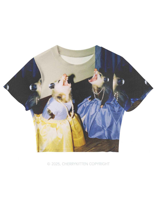 Princess Rats Y2K Mesh Crop Top Cherrykitten
